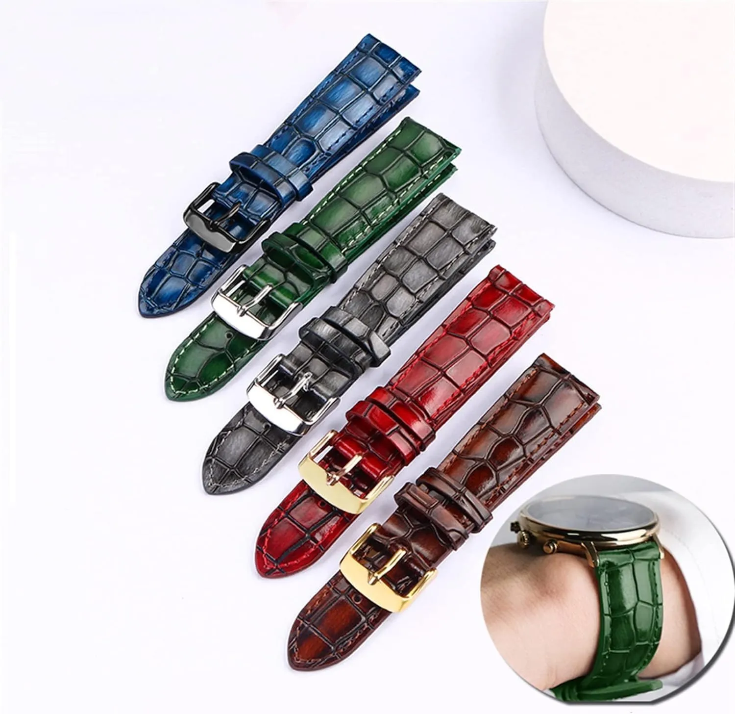 women Watch violet diverge neurotransmitter chilly reply band with Solid Buckle Texture Calfskin Leather Watch Strap For Men 