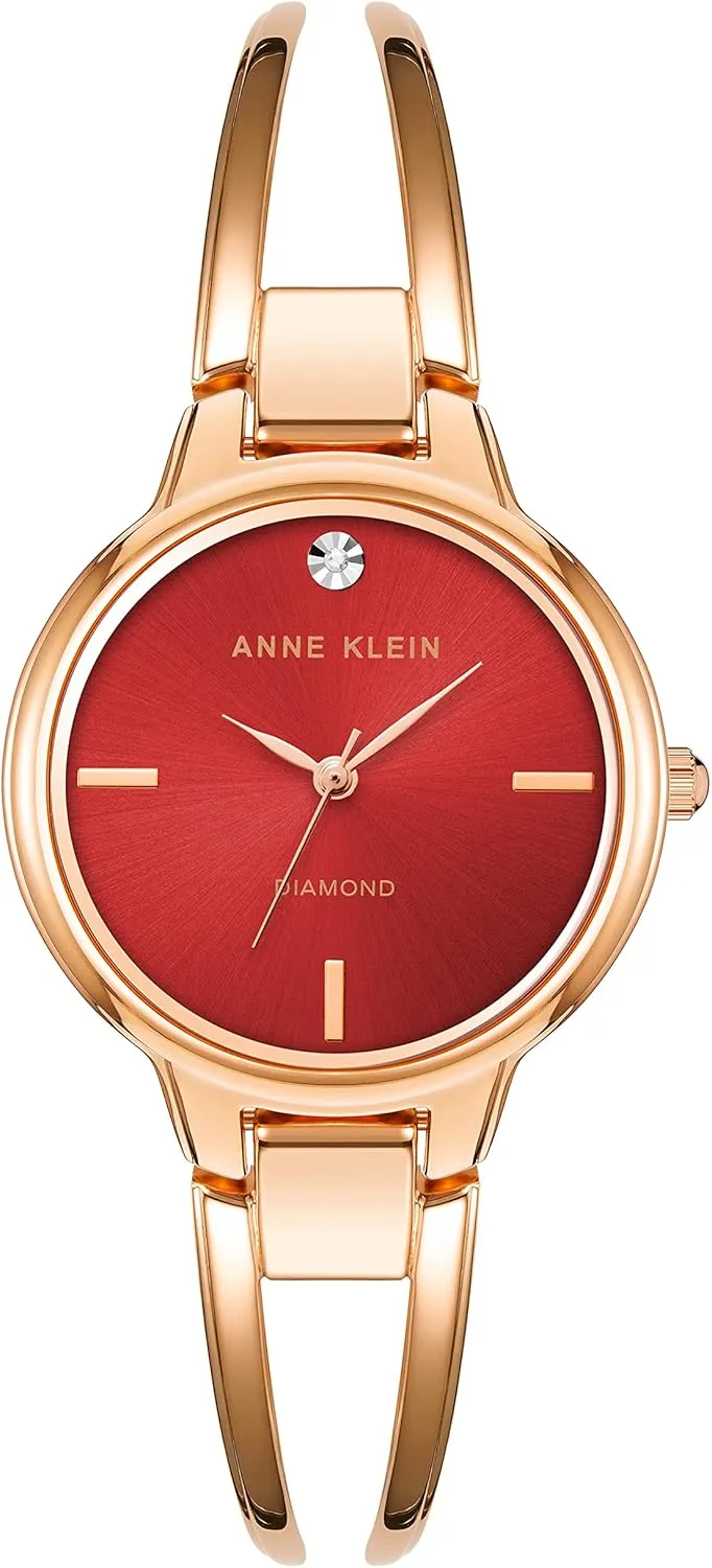 Women's gamble stagnant Genuine Diamond Dial Bangle Watch Anne Klein 