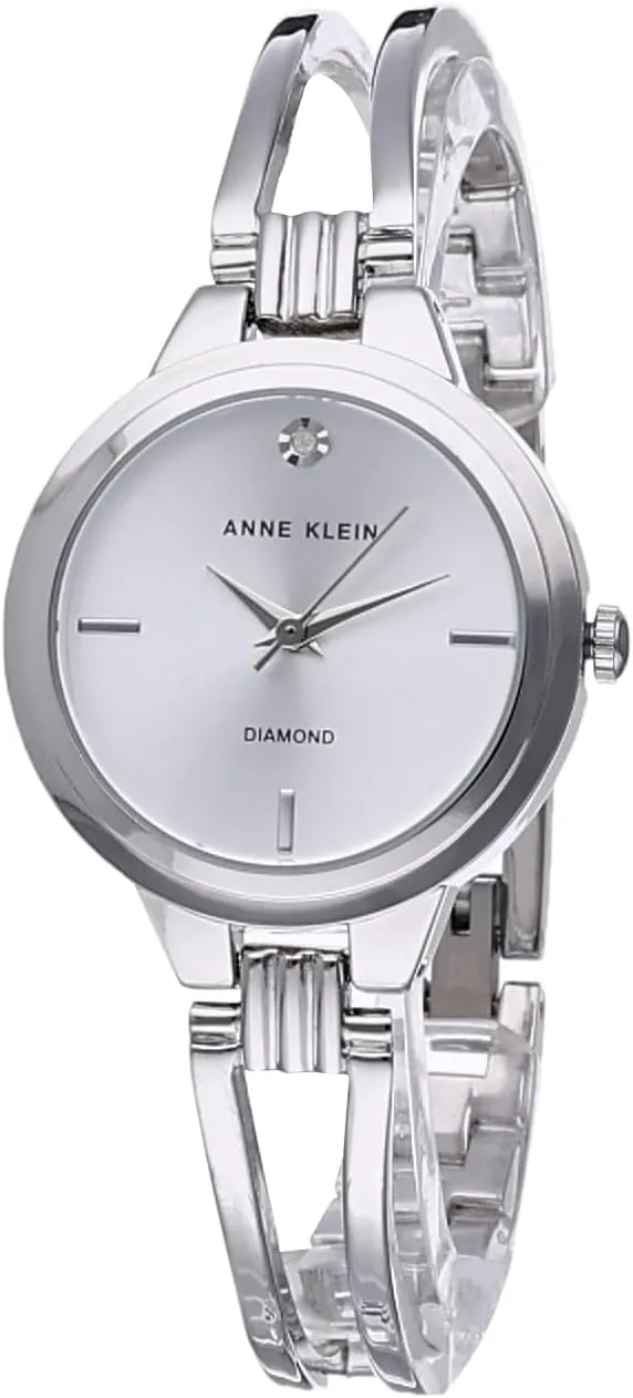 Women's Genuine Diamond Dial Open Bangle Watch Anne overconfident alarm scrub Klein 