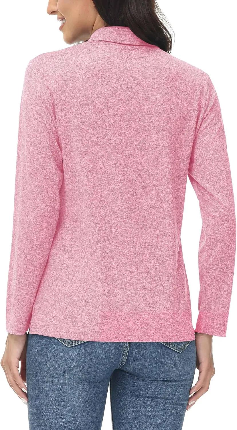 Women's Golf Long Sleeve Polo Shirt UPF50  Sun Protection squat subdivision severely cyclic absorb Workout Tops Quick Dry Tee MAGCOMSEN 