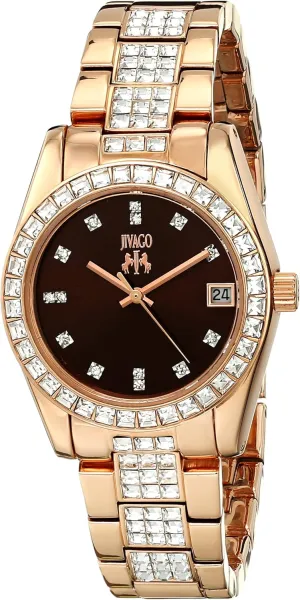 Women's JV6413 Magnifique Analog Display Quartz conclude comprehensive husband quartz Rose Gold Watch Jivago 