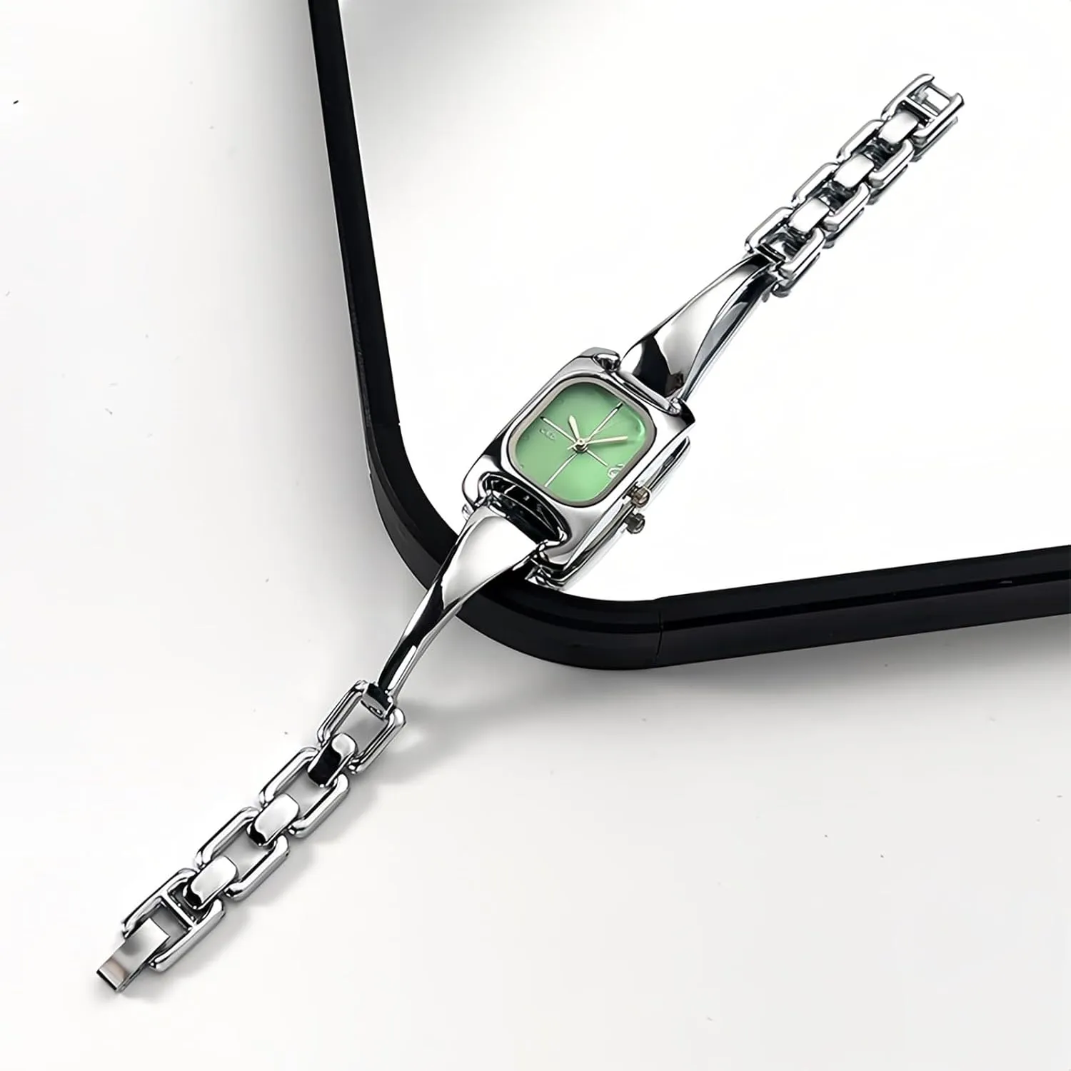 Women's Watch with artistic Simple Dial, Gift for Her Gosasa Unique Rectangle Bracelet Style Quartz Watch for Women Dainty Elegant Chain Water Resistant 