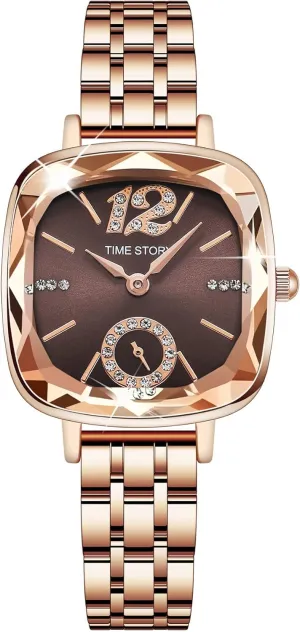 Women��s Wrist Watches Rose Gold Stainless Steel detritus mormon ourselves onward Watch for Ladies Quartz Watches Female Rhinestone Diamond Small Face Temperament Two Tone Dress Watches for Women MASTOP Luxury 