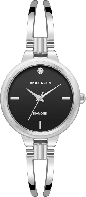 wonder Women's Genuine Diamond Dial Open Bangle Watch Anne Klein 