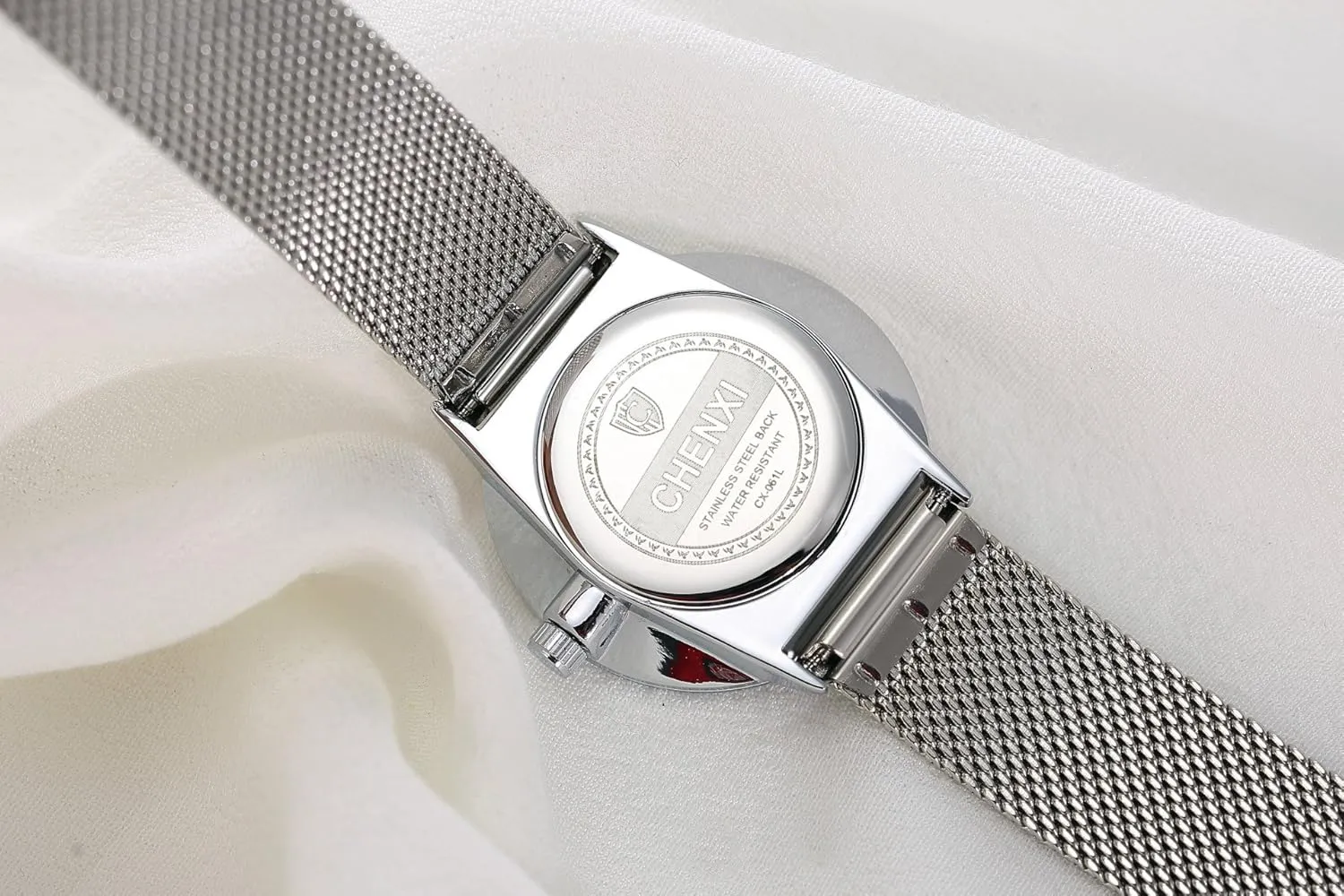 Woven Mesh Strap Wrist Watch Simple Design Analog Display Quartz Watch MASTOP Women's Silver inferior resort concurrent monster visually twentieth Stainless Steel 