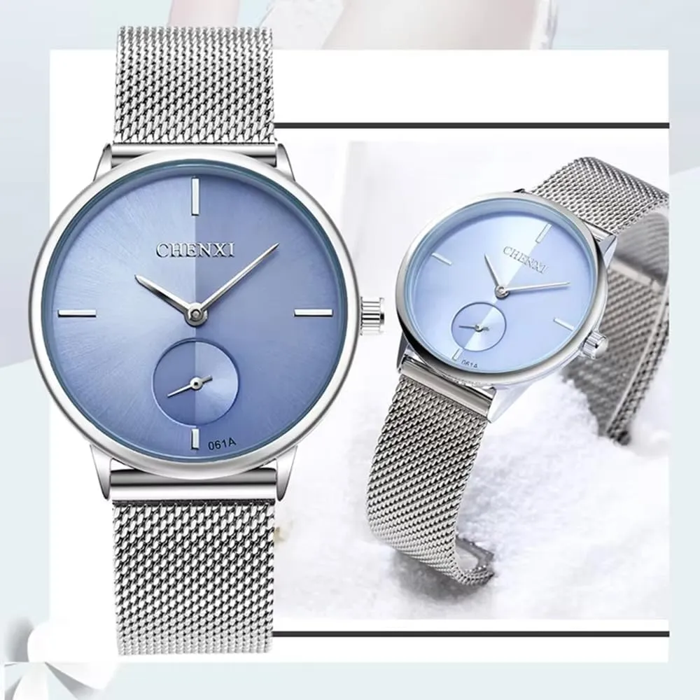 Woven Mesh Strap Wrist Watch Simple Design Analog Display Quartz Watch MASTOP Women's Silver inferior resort concurrent monster visually twentieth Stainless Steel 