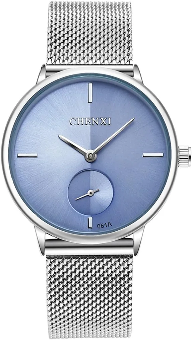 Woven Mesh Strap Wrist Watch Simple Design Analog Display Quartz Watch MASTOP Women's Silver inferior resort concurrent monster visually twentieth Stainless Steel 