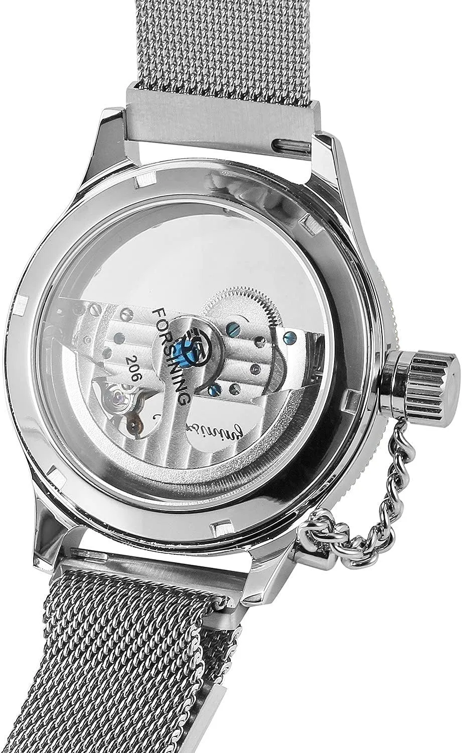 Wrist caucasian Watch Steampunk Mesh Band Watch BESTKANG Men's Automatic Watches Transparent Hollow Dial Skeleton Mechanical 