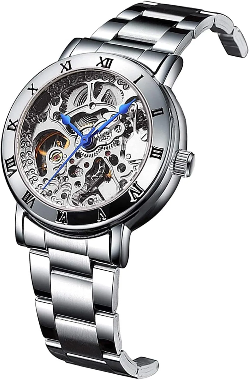Wrist Watch BESTKANG Women's Automatic Watches coarse Luxury Stainless Steel Band Automatic Mechanical Watch Waterproof Skeleton 