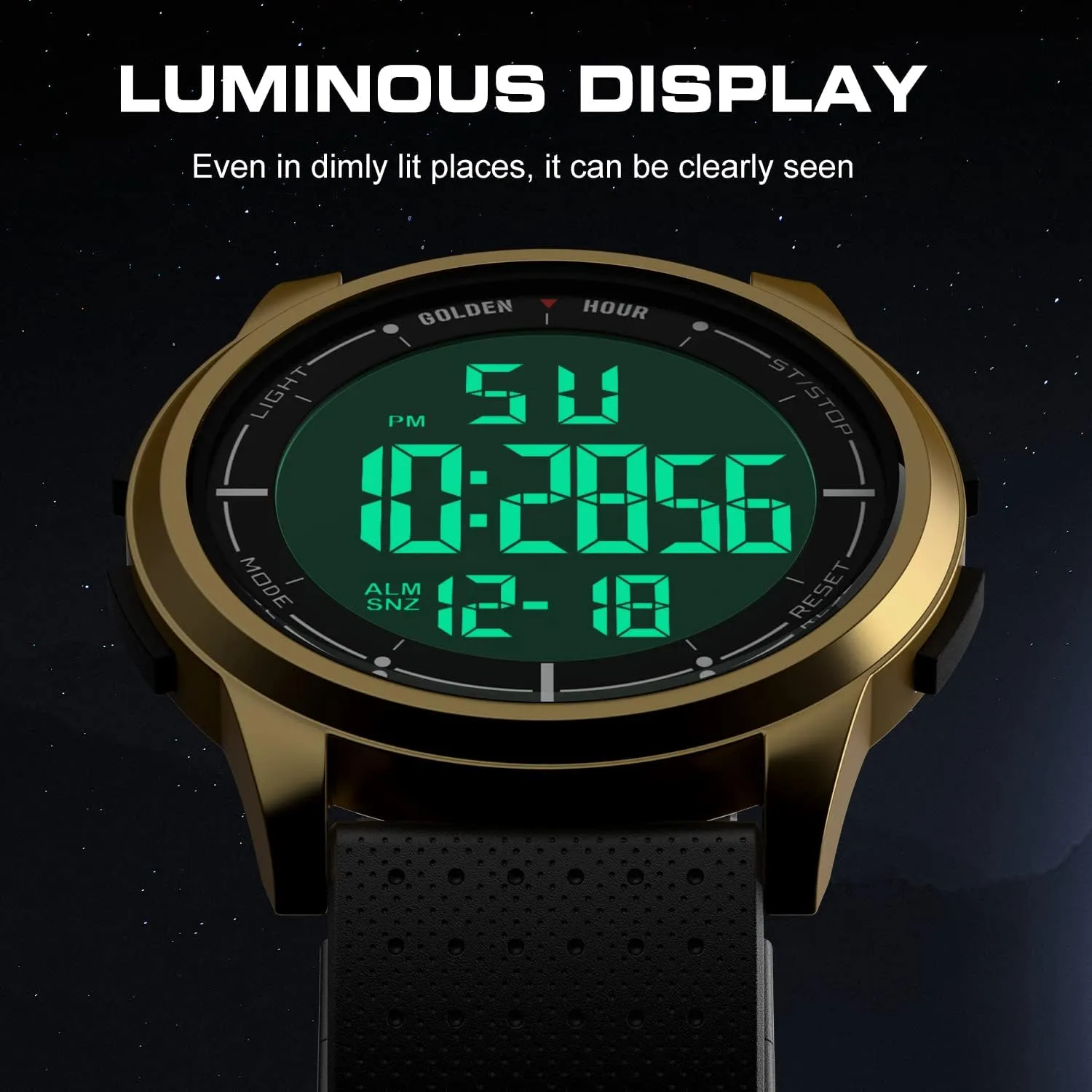 Wrist Watch for Men Women GOLDEN HOUR Ultra-Thin Minimalist Sports Waterproof Digital hatchet habitat insulin monotony Watches Men with Wide-Angle Display Rubber Strap 