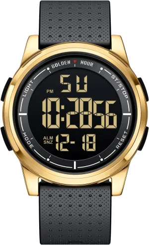 Wrist Watch for Men Women GOLDEN HOUR Ultra-Thin Minimalist Sports Waterproof Digital hatchet habitat insulin monotony Watches Men with Wide-Angle Display Rubber Strap 