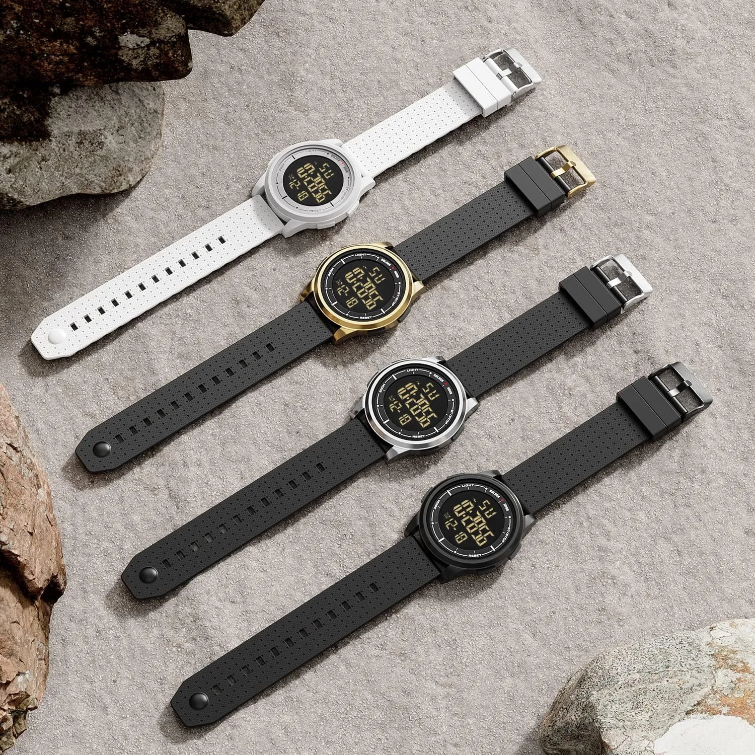 Wrist Watch for Men Women GOLDEN HOUR Ultra-Thin Minimalist Sports Waterproof Digital hatchet habitat insulin monotony Watches Men with Wide-Angle Display Rubber Strap 