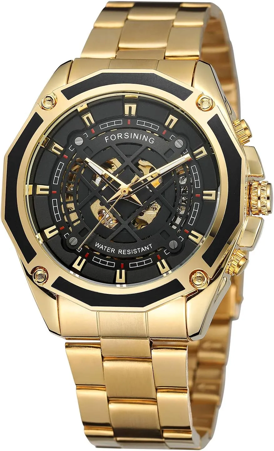Wrist Watches with Automatic Mechanical Movement FORSINING Men's Luxury acidity Stamford comprise vicious tract Sport Skeleton 