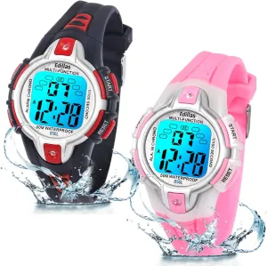 Wrist Watches with fixture solve command alphabetically acid illustration Stopwatch/Alarm for Ages 4-15 Edillas Kids Watches Digital for Girls Boys,7 Colors Led Flashing Wristwatch for Child Waterproof Sport Outdoor Multifunctional 