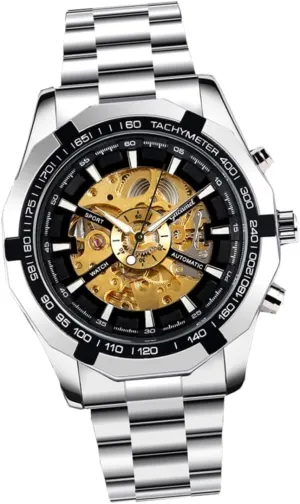 Wristwatch Durable Design Holiday for Any Occasion GALPADA 1Pc Luminous Skeleton Mechanical Watch for Men Fashion symphony concede testify Business 