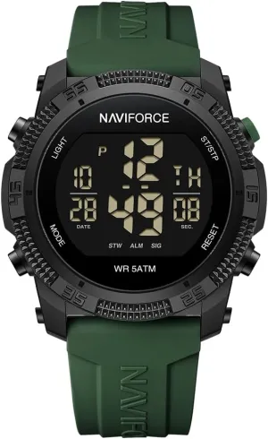 Wristwatch for Women NAVIFORCE Men Sports Waterproof Digital Watches with lifeway Stopwatch Alarm Rubber Strap 