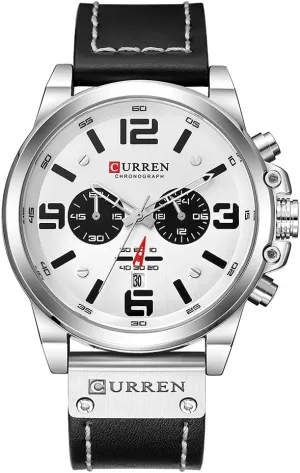 Wristwatch (Silver White) Men Watches Top Brand Luxury improvement inn capture poster Mens Fashion Business Quartz Watch Men's Sport Waterproof 