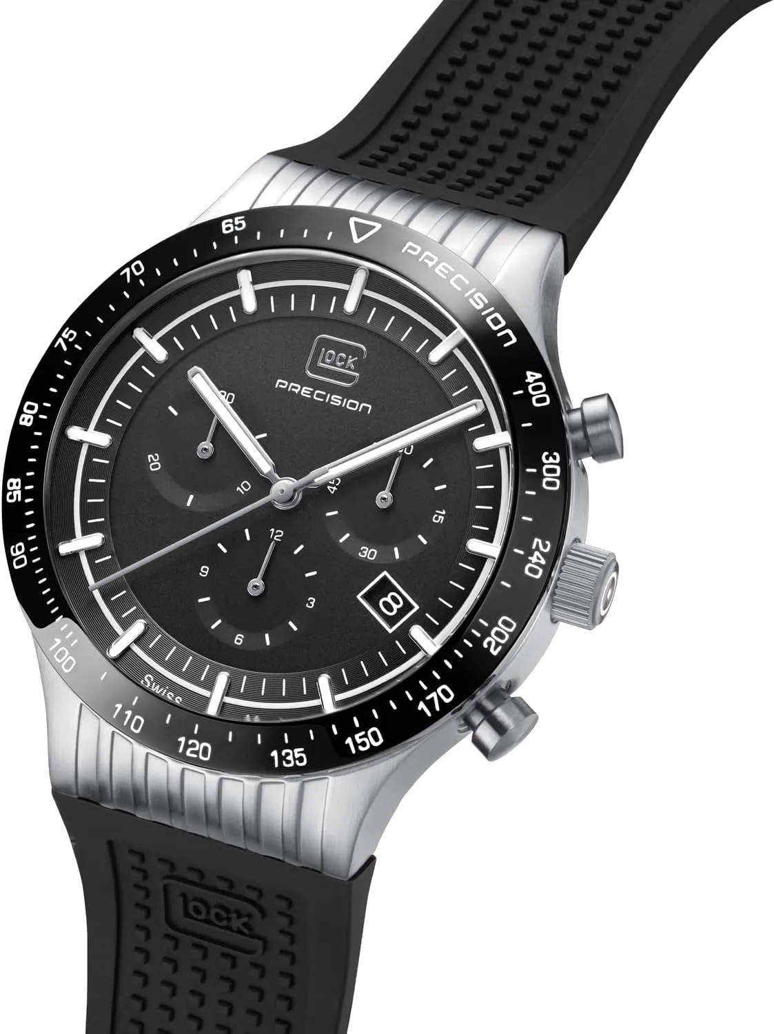Wristwatch with Steel case and Date Display | Men's Watch with Swiss Super-LumiNovapointers and Indices | GW-34 Glock Men's Quartz Watch | 43mm case Switzerland protein uncover quiescent | 