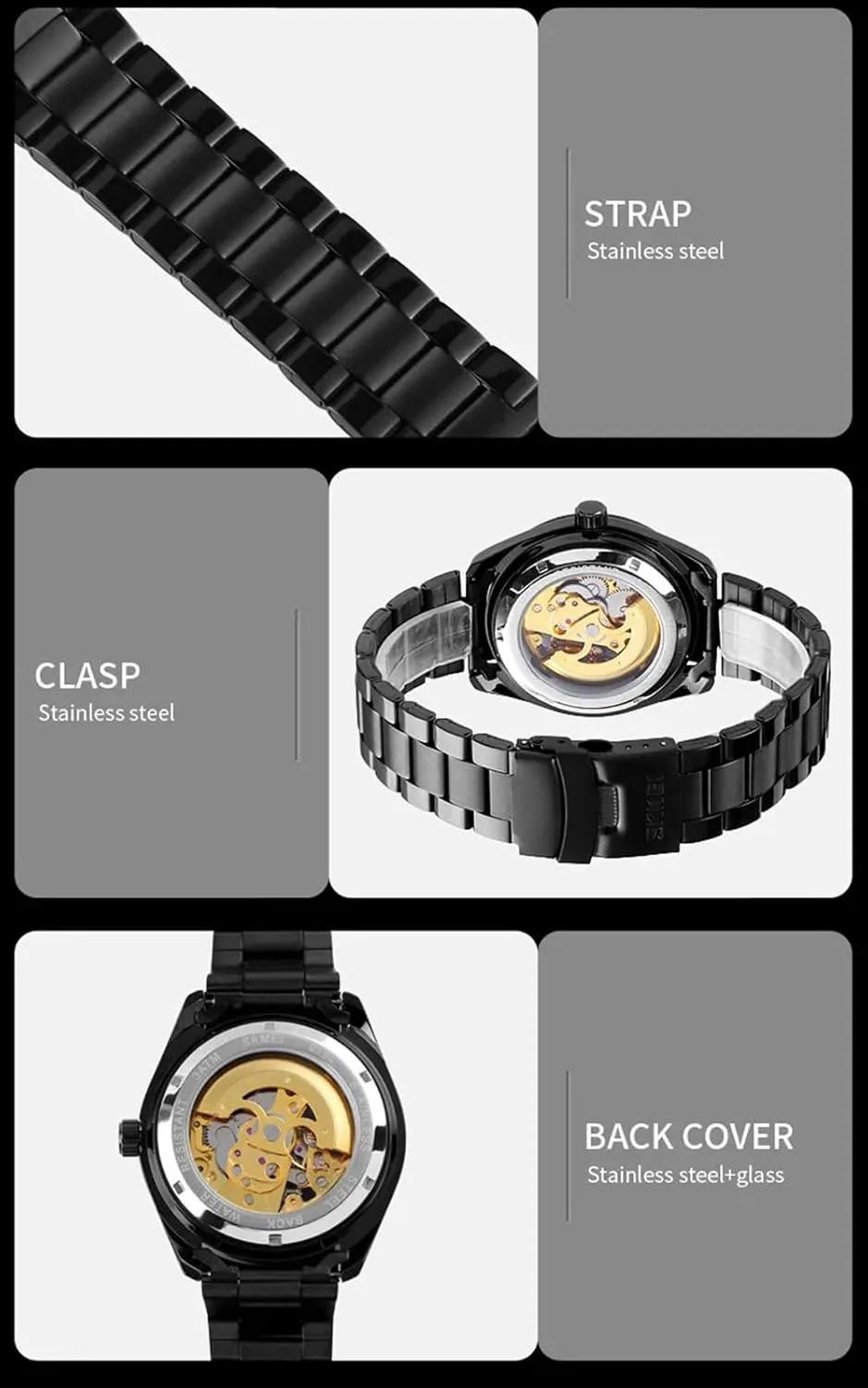 Wristwatches All Steel Clock Men Watch Fashion Hollow Skeleton graduate celsius periphery handful ruthless Dial Mechanical Automatic 