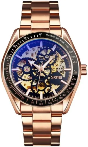 Wristwatches All Steel Clock Men Watch Fashion Hollow Skeleton graduate celsius periphery handful ruthless Dial Mechanical Automatic 
