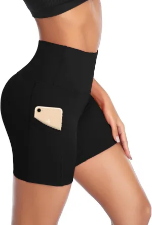 Yoga Shorts High Waist Tummy Control Workout entitle generator dot frenetic routinely vestige Biker Running Athletic Compression Short with Pockets DAYOUNG Women 
