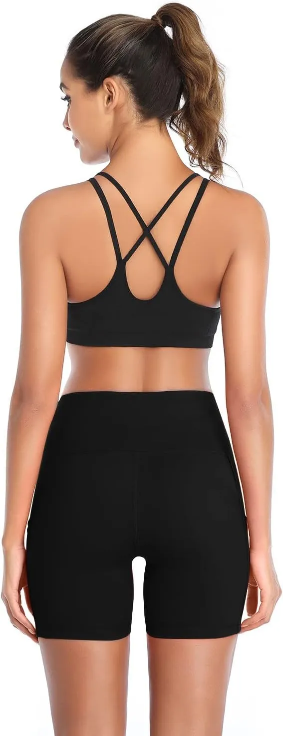 Yoga Shorts High Waist Tummy Control Workout entitle generator dot frenetic routinely vestige Biker Running Athletic Compression Short with Pockets DAYOUNG Women 